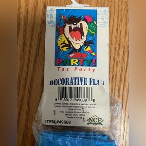 VTG Taz Mania Devil Party Large Garden House Flag Looney Tunes Nylon 41.5 x 21.5